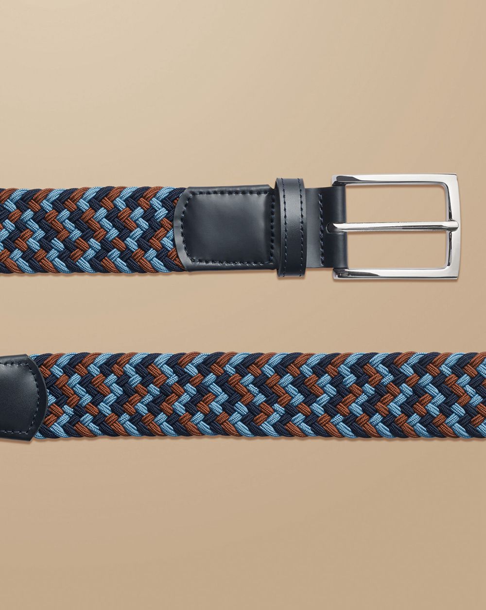 Navy Multi Charles Tyrwhitt Casual Stretch Belt | VUYNRT-491