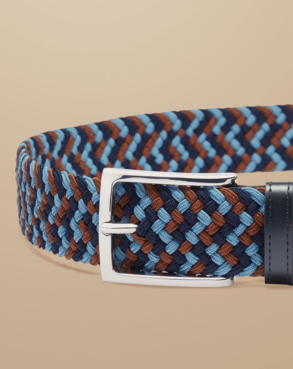 Navy Multi Charles Tyrwhitt Casual Stretch Belt | VUYNRT-491