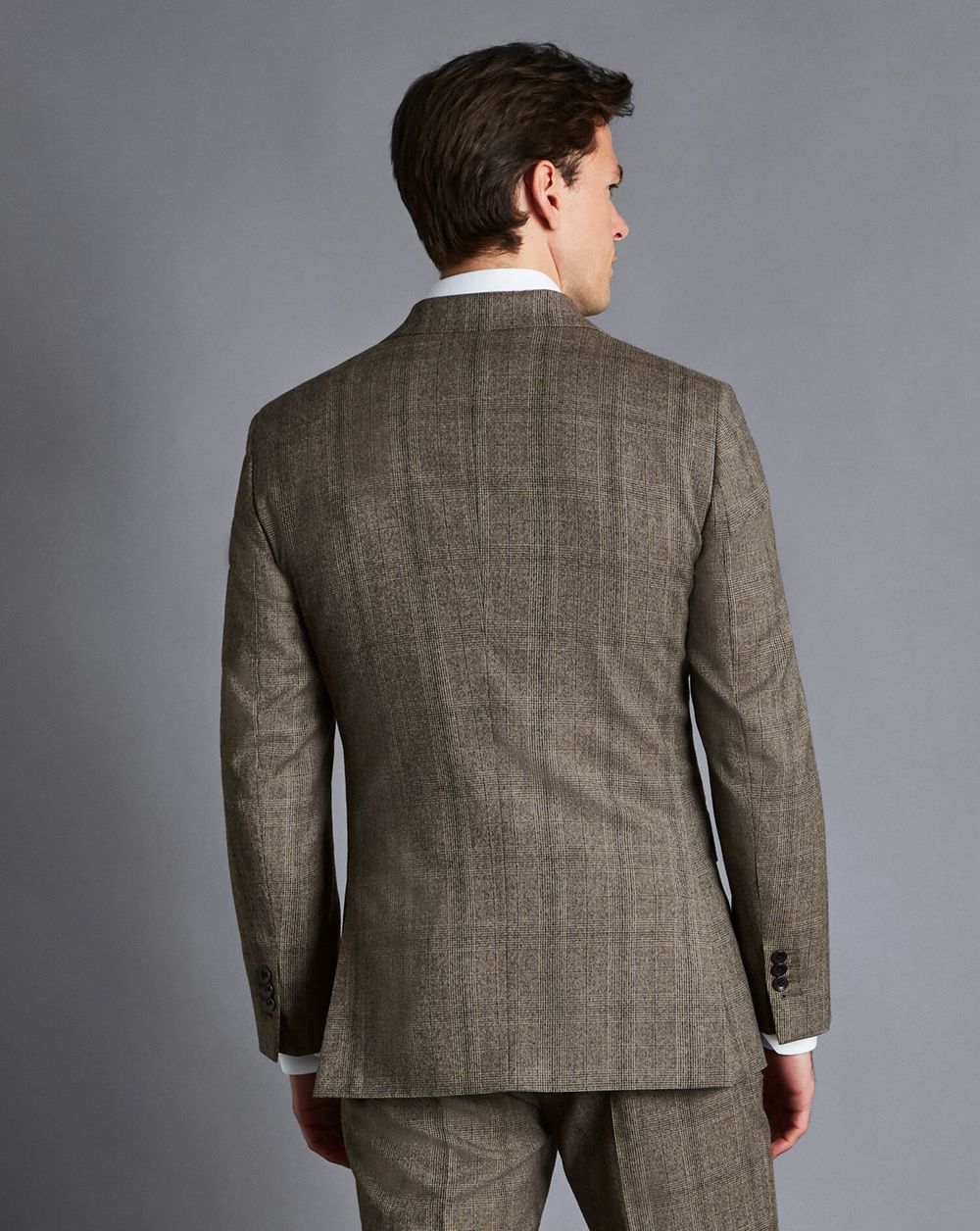 Oatmeal Charles Tyrwhitt Prince Of Wales Check Suit Jacket | BYLCNF-387