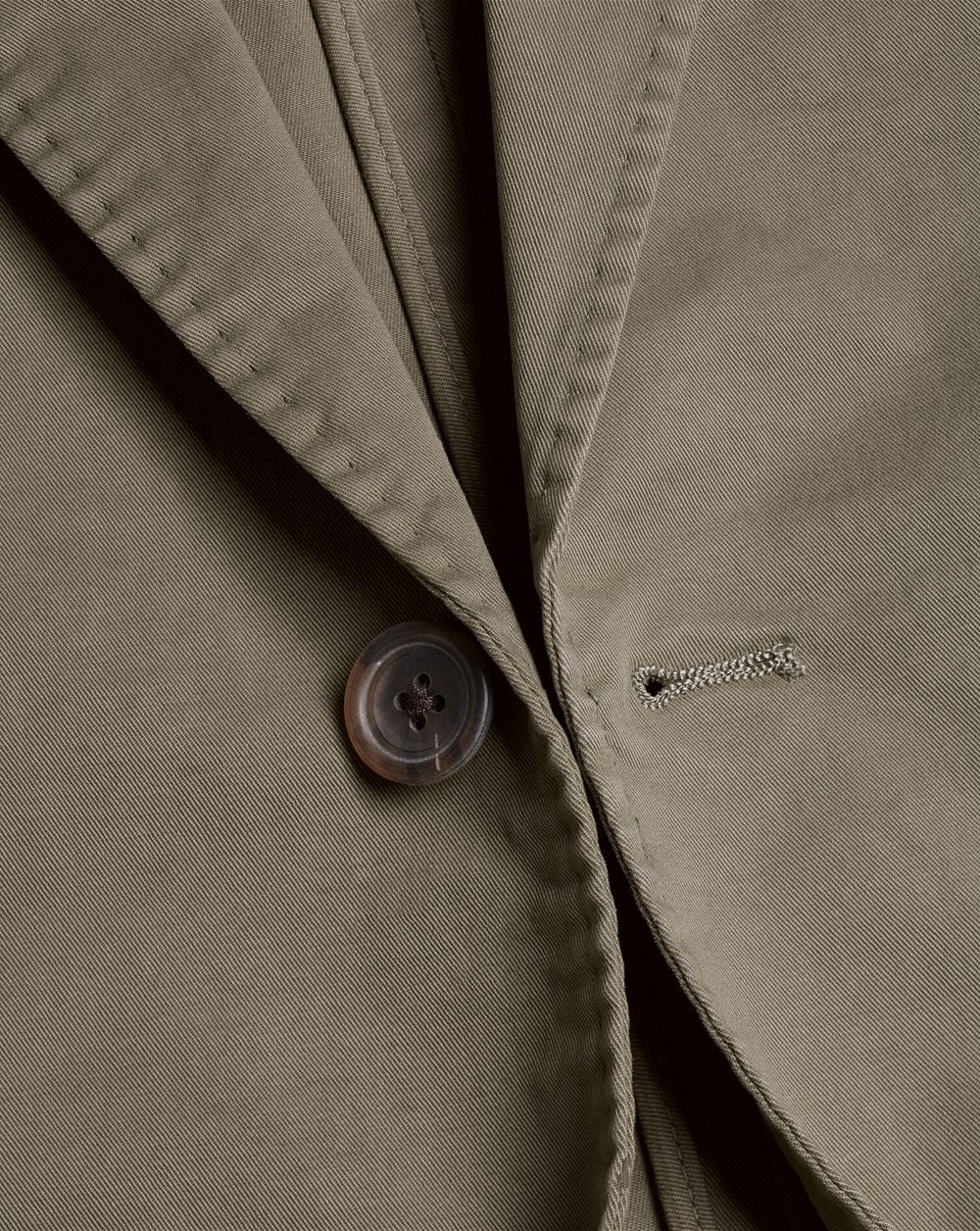 Olive Green Charles Tyrwhitt Cotton Stretch Garment Dyed Jacket | TQARLK-158