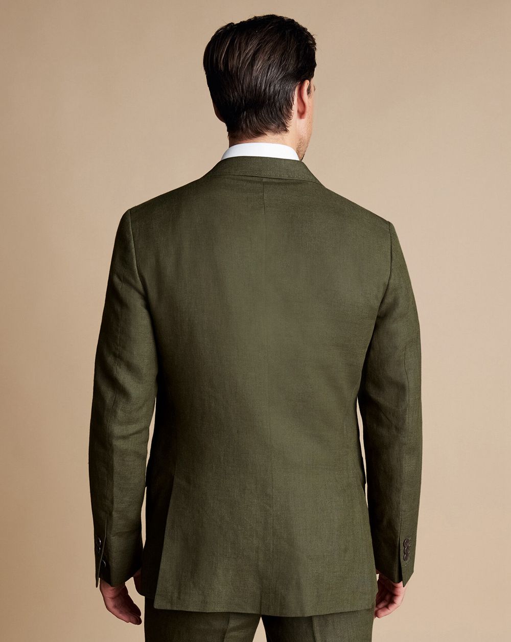 Olive Green Charles Tyrwhitt Linen Jacket | VFAKZB-712