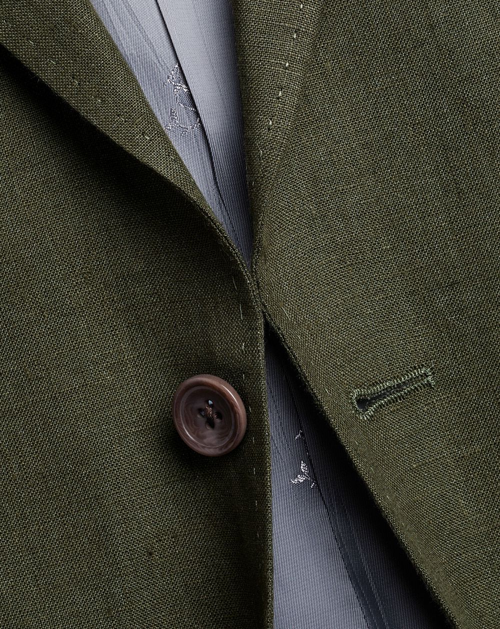 Olive Green Charles Tyrwhitt Linen Jacket | VFAKZB-712