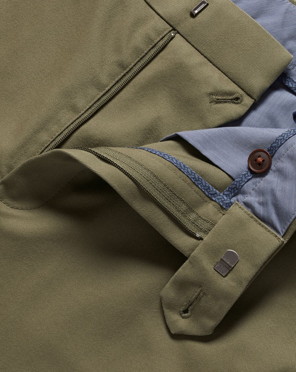 Olive Green Charles Tyrwhitt Ultimate Non-Iron Chinos | XQGZJO-962