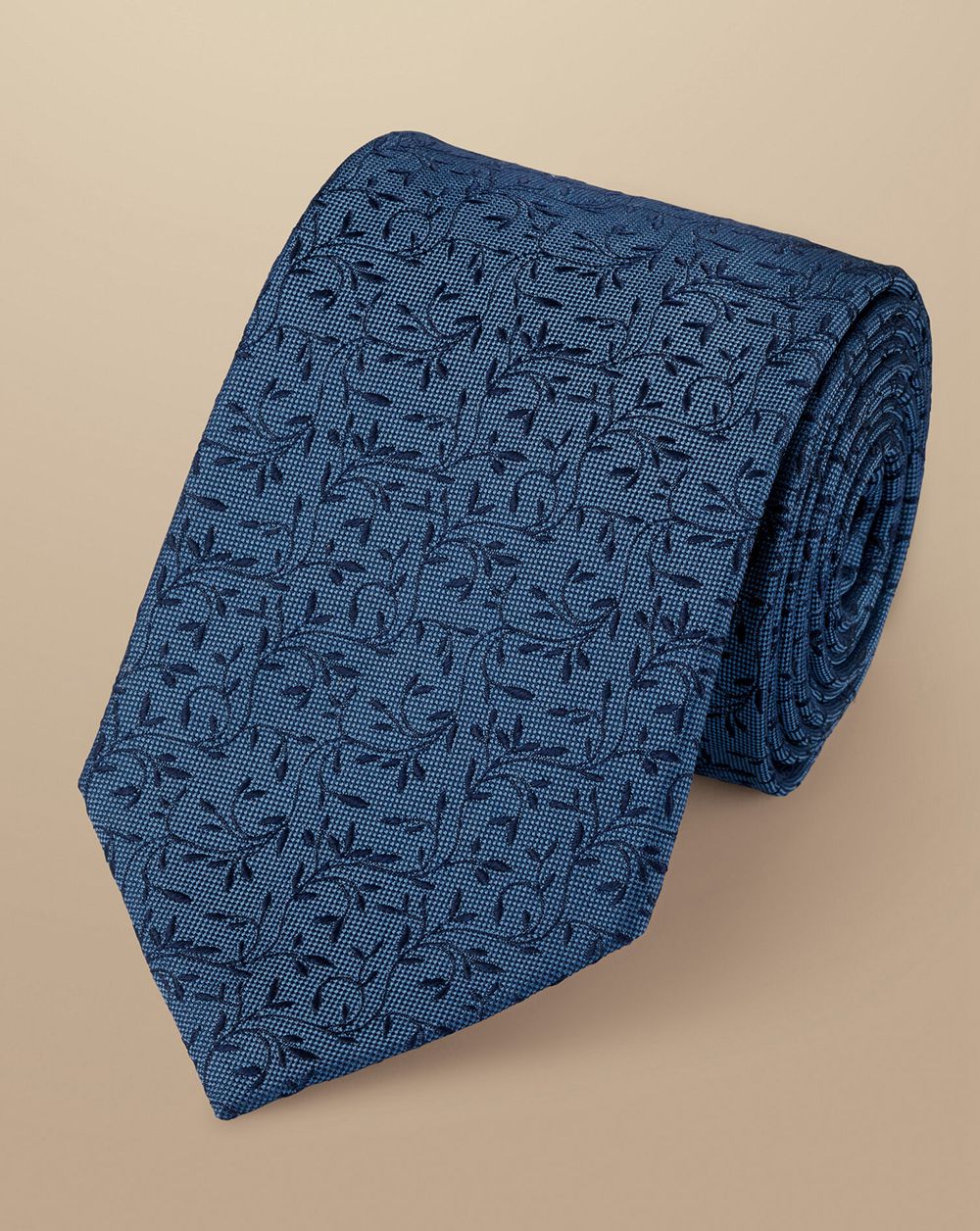 Petrol Blue Charles Tyrwhitt Floral Silk Tie | GIHDRQ-623