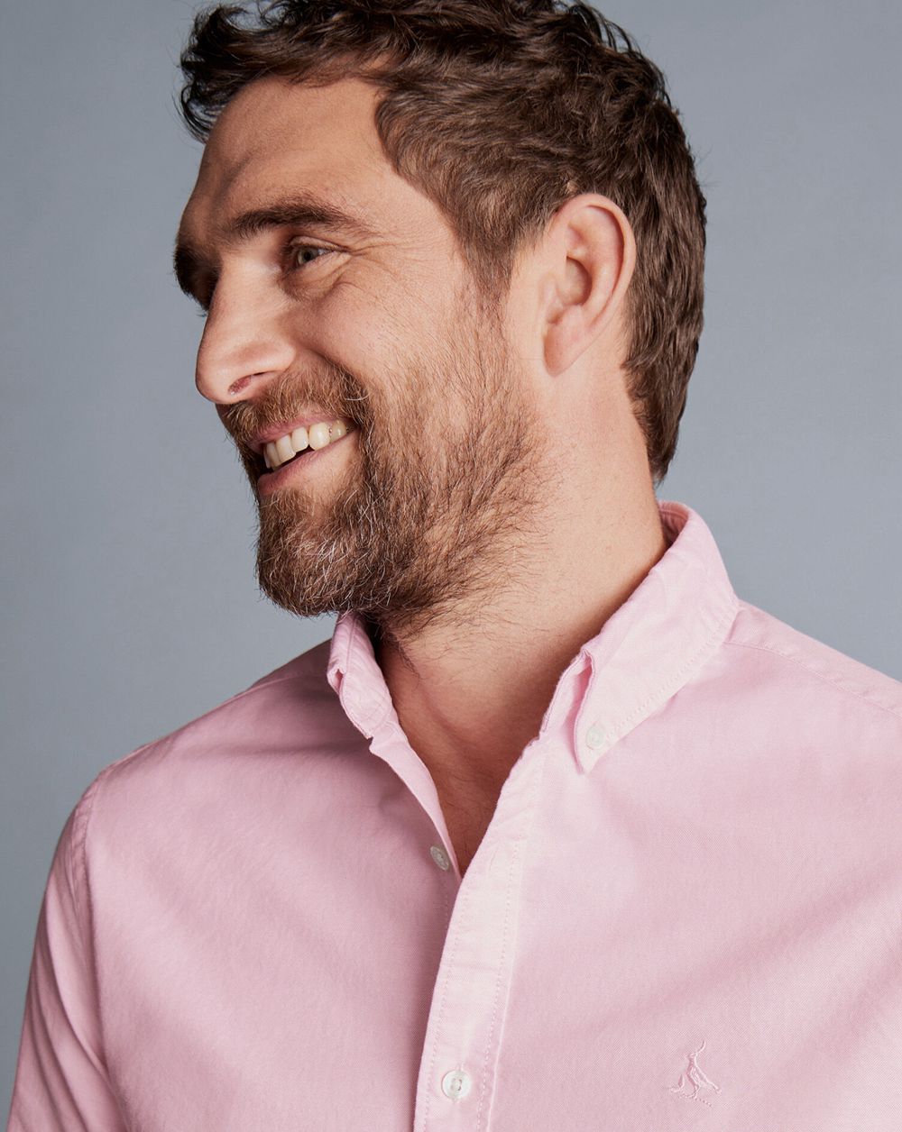 Pink Charles Tyrwhitt Button-Down Collar Washed Oxford Plain Shirt | NFHQTI-026