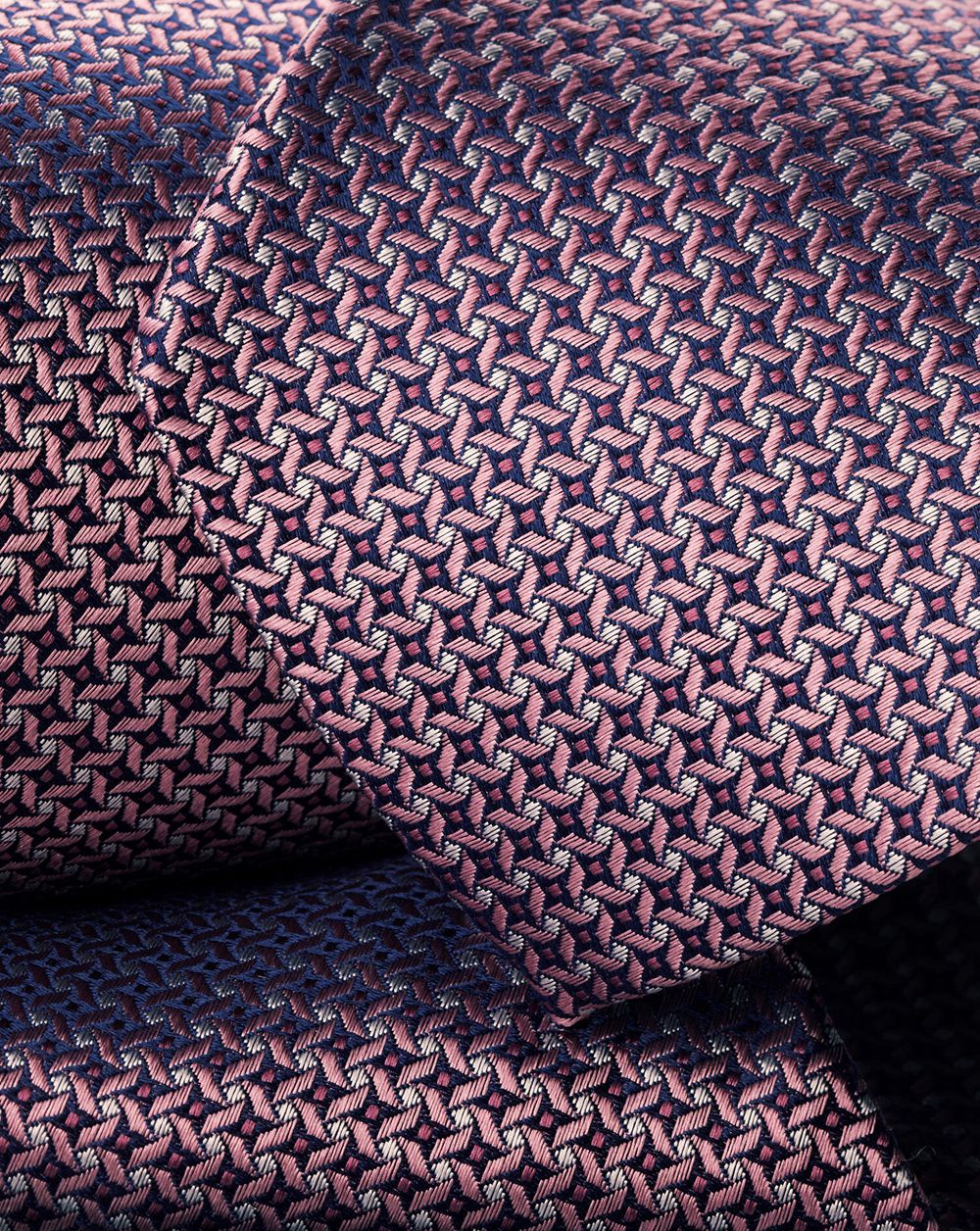 Pink Charles Tyrwhitt Semi-Plain Pattern Silk Tie | MNUCLB-927