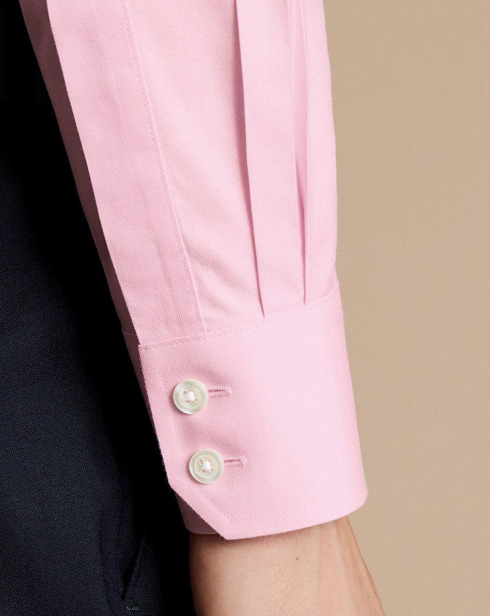 Pink Charles Tyrwhitt Spread Collar Non-Iron Twill Shirt | OXAIQE-576