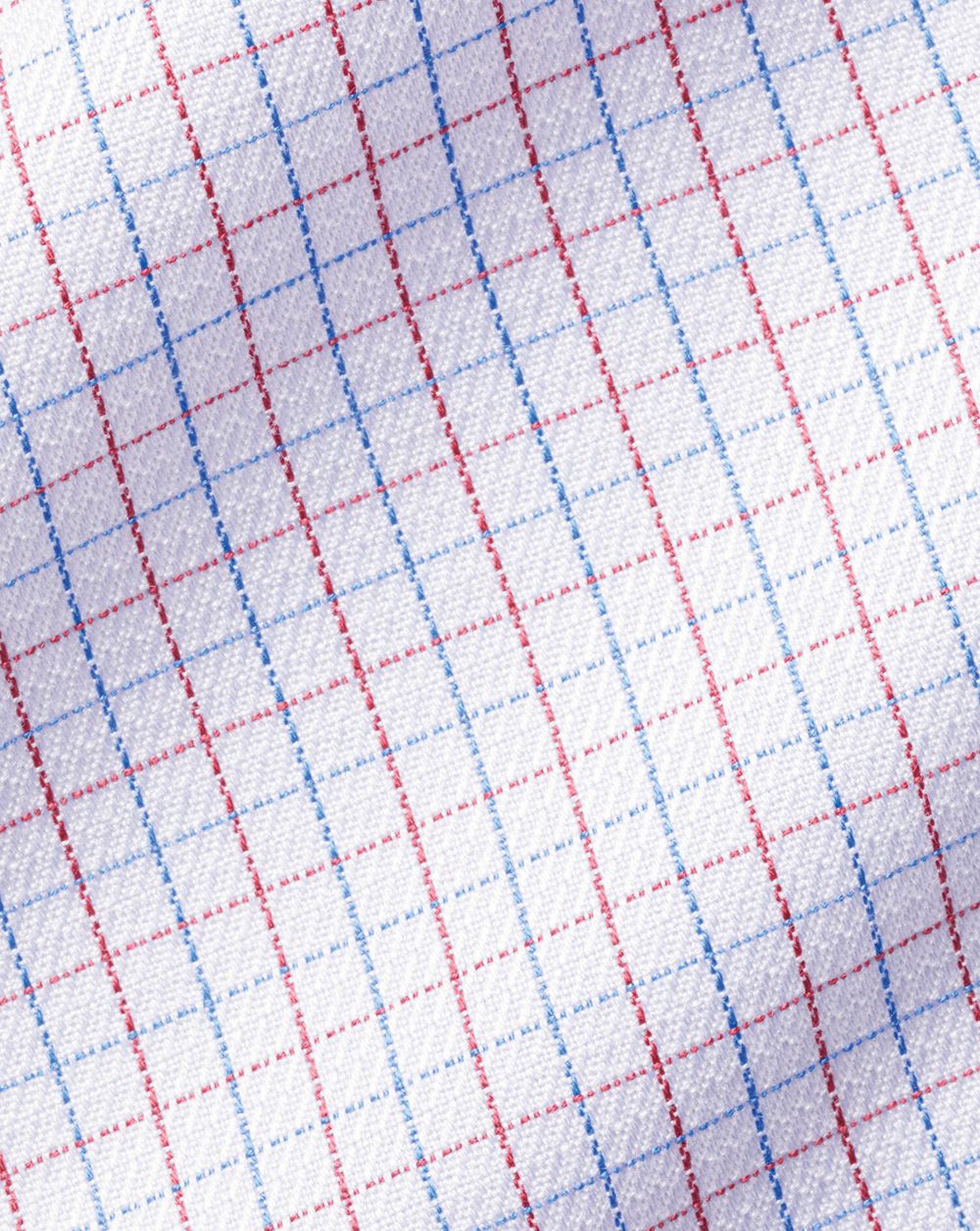 Red Charles Tyrwhitt Semi-Spread Collar Egyptian Cotton Fine Line Check Shirt | VYZPTS-520