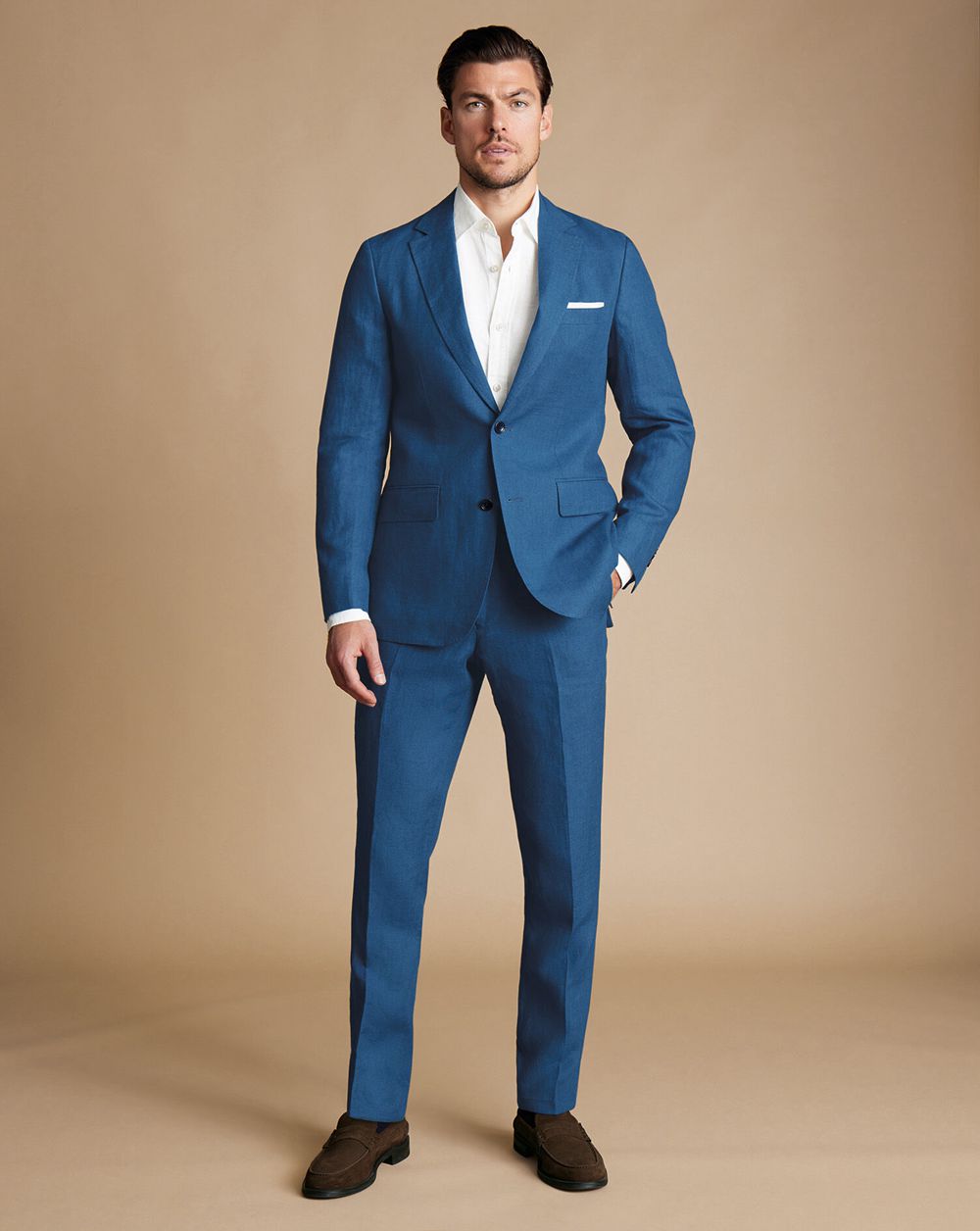 Royal Blue Charles Tyrwhitt Linen Pants | BMRXKU-102