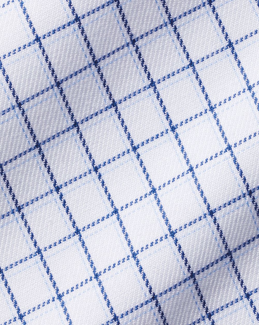 Royal Blue Charles Tyrwhitt Spread Collar Non-Iron Twill Twin Check Shirt | ABSFTQ-258