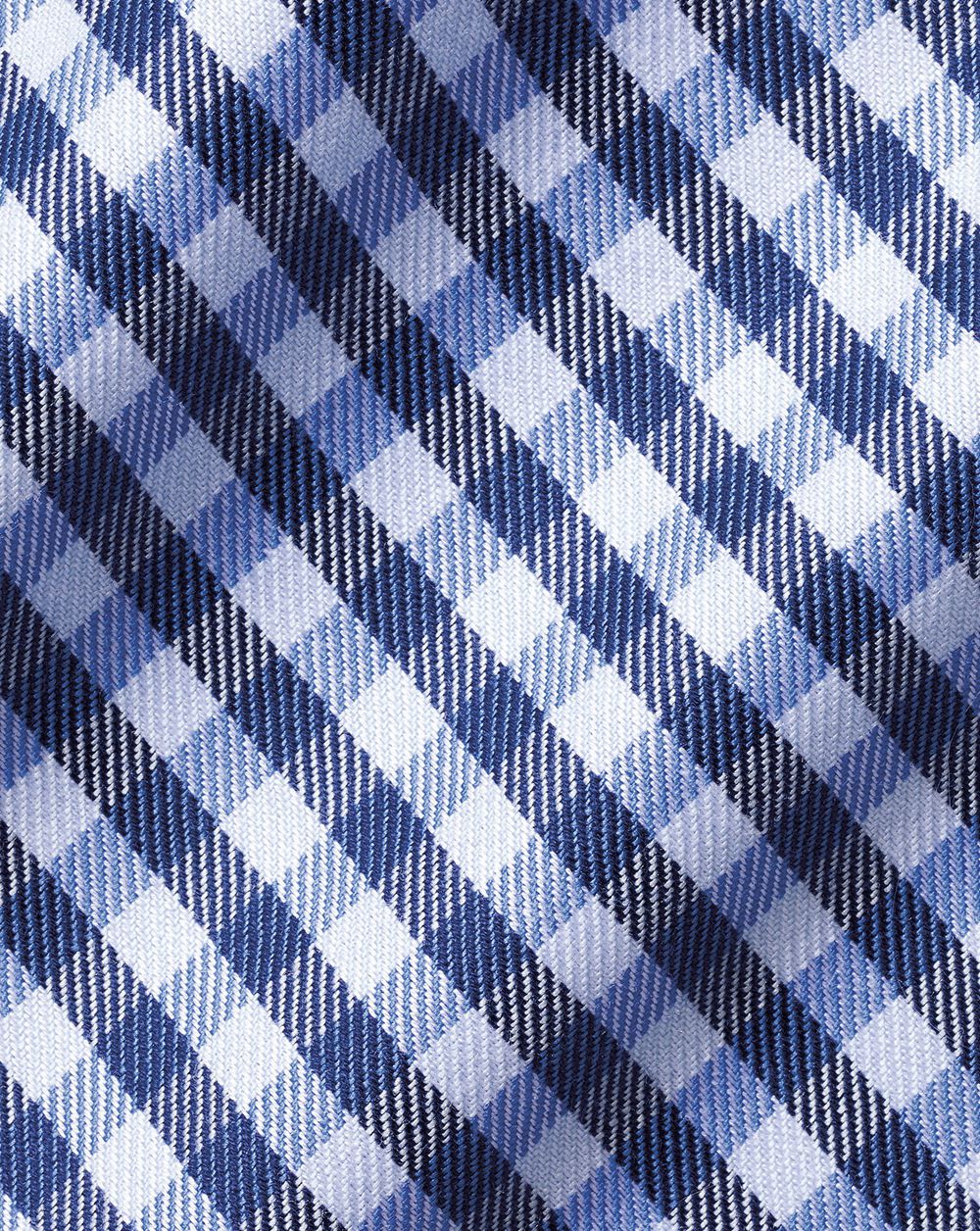 Royal Blue Charles Tyrwhitt Spread Collar Non-Iron Twill Gingham Shirt | LIWUJR-537