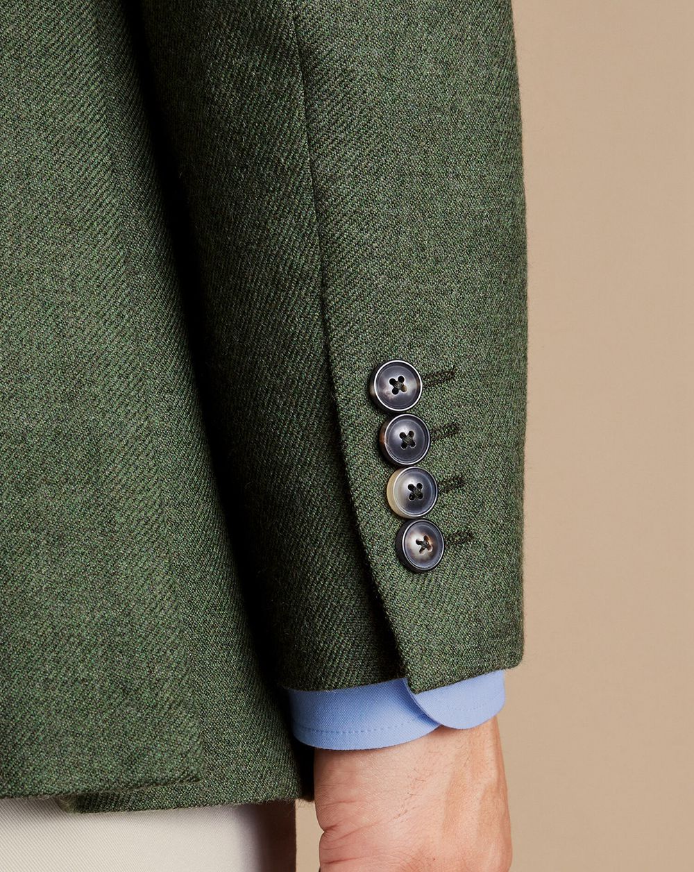 Sage Green Charles Tyrwhitt Twill Wool Texture Jacket | MNJIZO-790