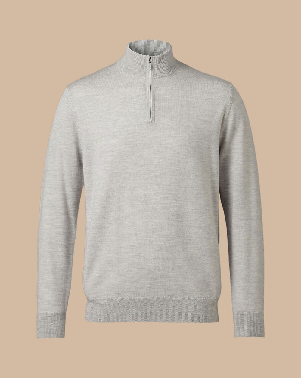 Silver Charles Tyrwhitt Merino Quarter Zip Sweater | BDFLGC-217