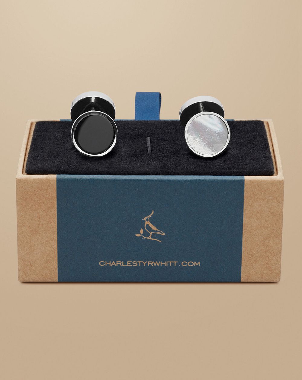 Silver Charles Tyrwhitt Mother Of Pearl And Onyx Evening Cufflinks | NVFLAZ-260