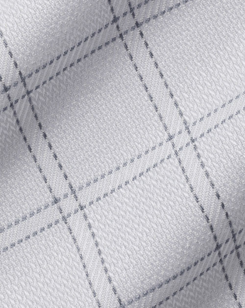 Silver Grey Charles Tyrwhitt Spread Collar Non-Iron Mayfair Weave Check Shirt | WYMKLB-126