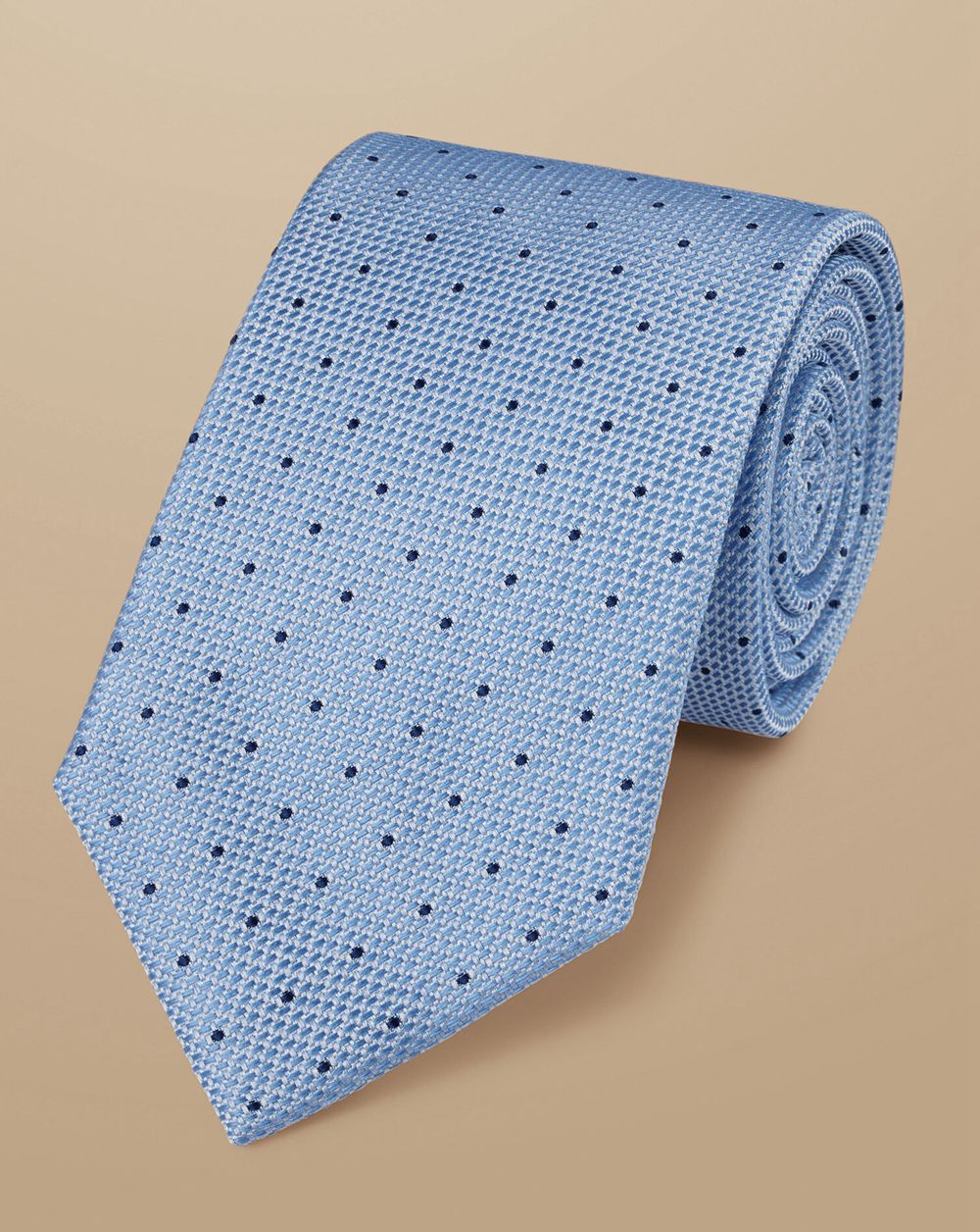 Sky/French Blue Charles Tyrwhitt Stain Resistant Spot Silk Tie | ITXLBZ-295