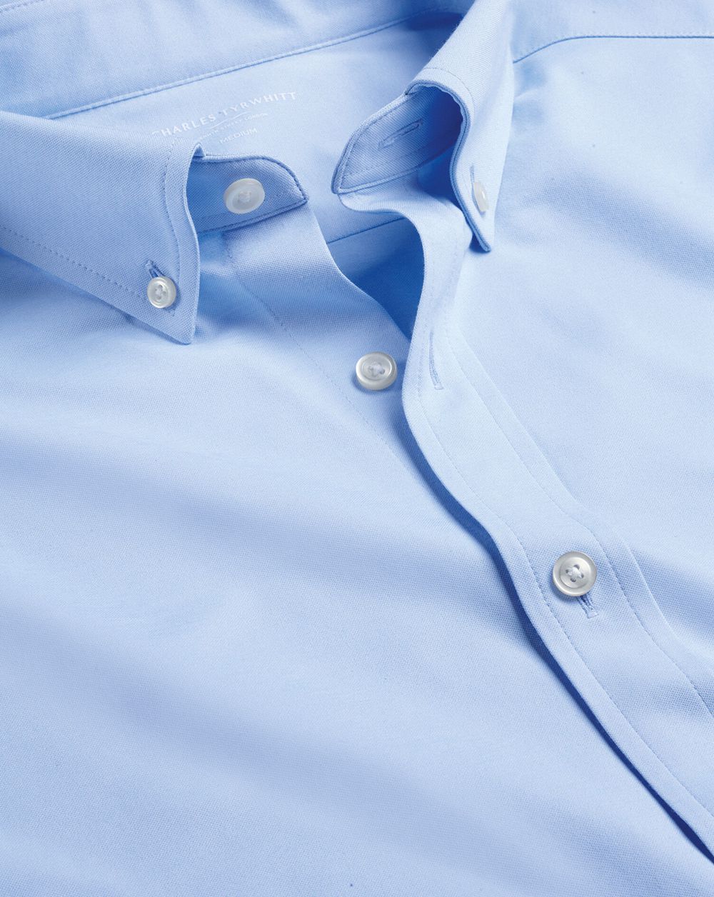 Sky Blue Charles Tyrwhitt 4-Way Stretch Jersey Shirt | CUIDLE-507