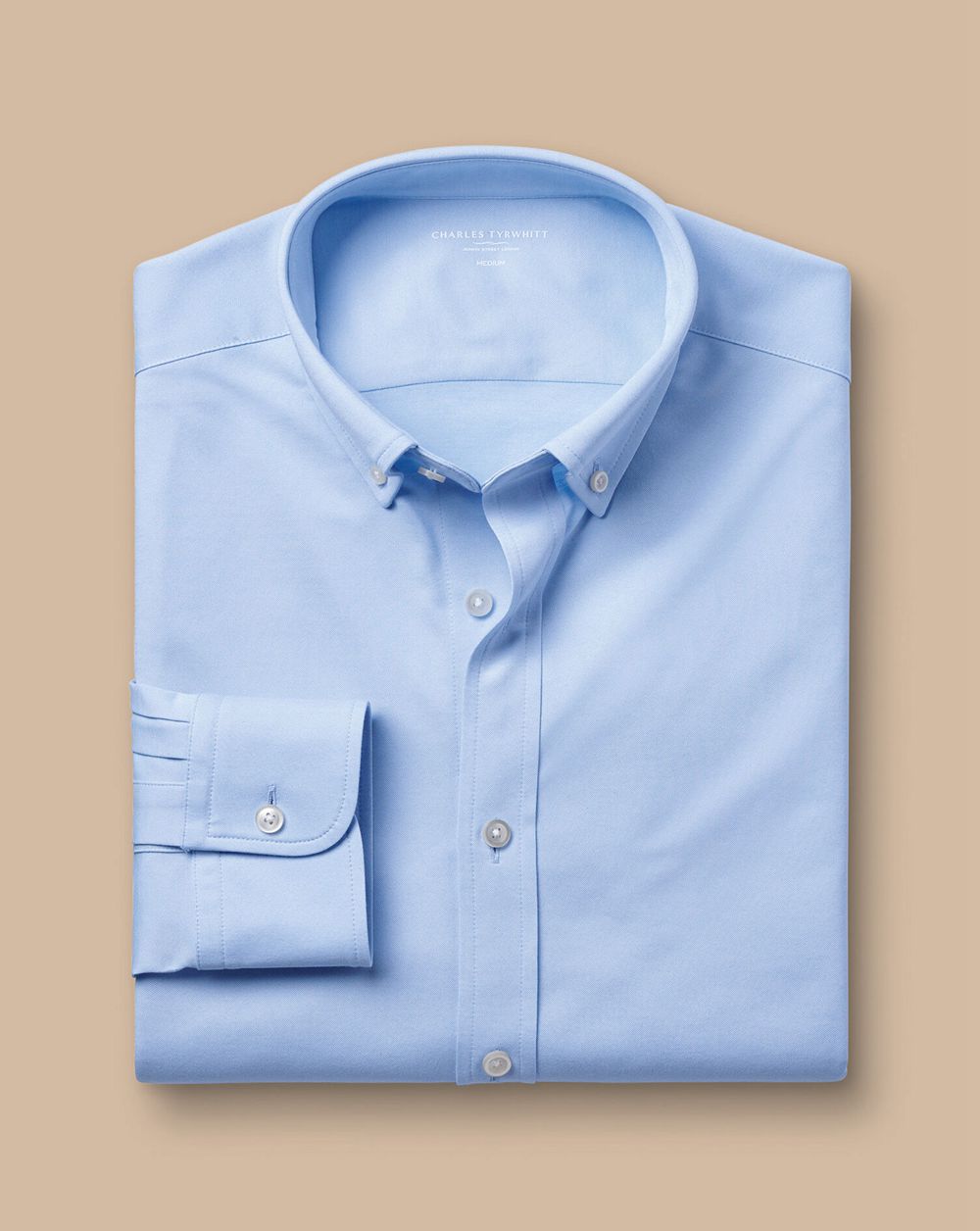 Sky Blue Charles Tyrwhitt 4-Way Stretch Jersey Shirt | CUIDLE-507