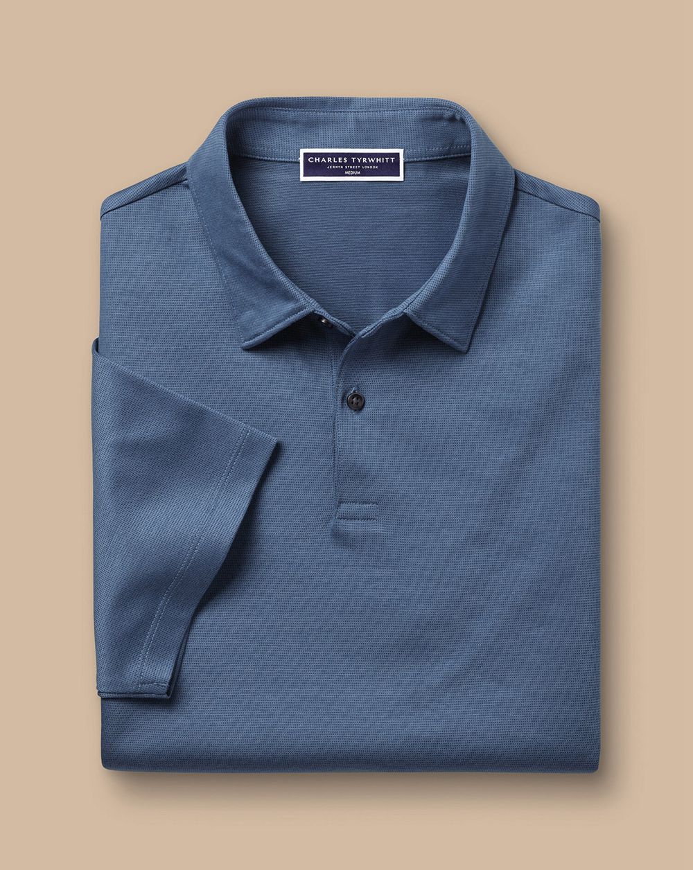 Steel Blue Charles Tyrwhitt Tyrwhitt Cool Textured Polo | XNIAVG-495