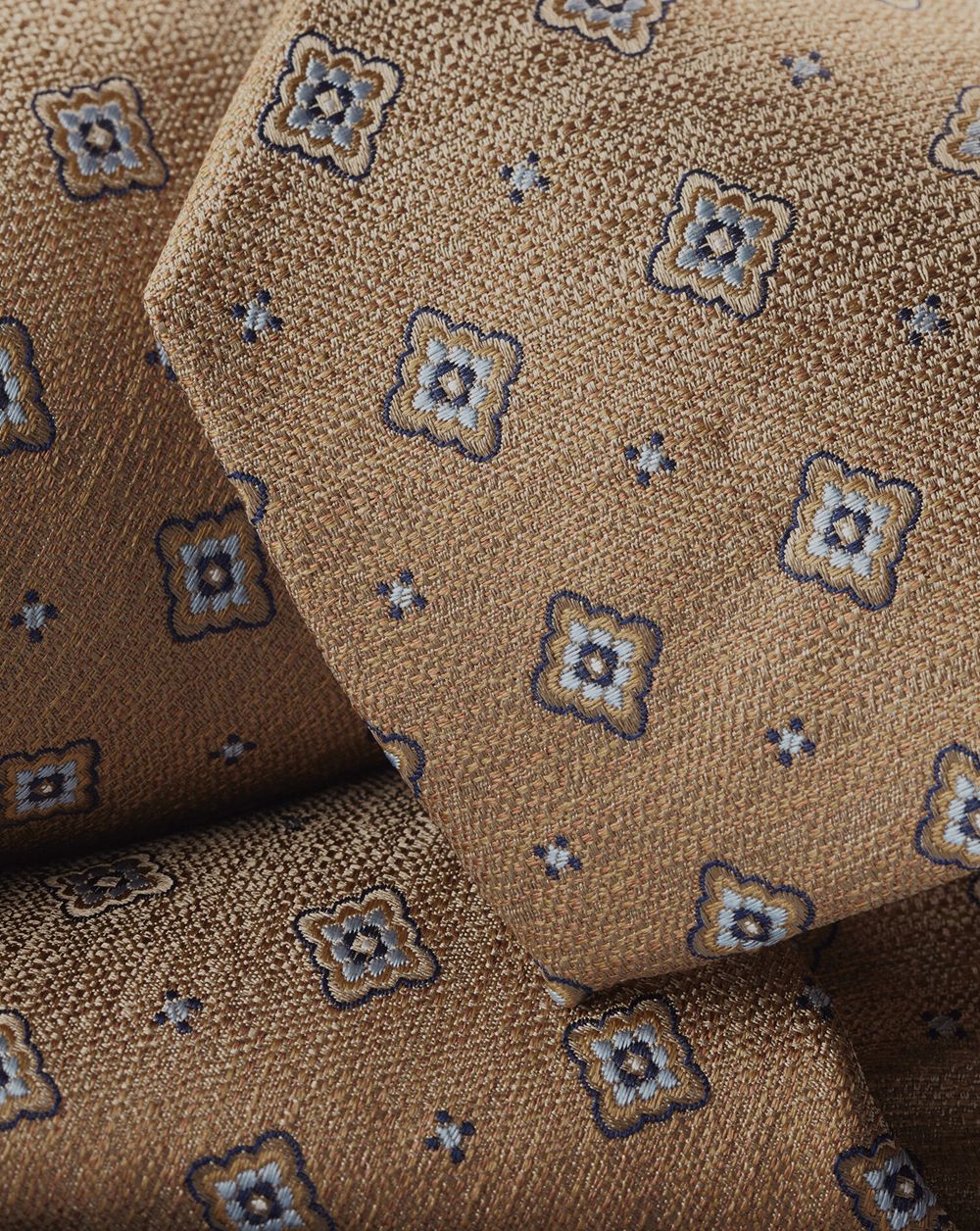 Tan Charles Tyrwhitt Stain Resistant Floral Pattern Tie | VBYDQT-807