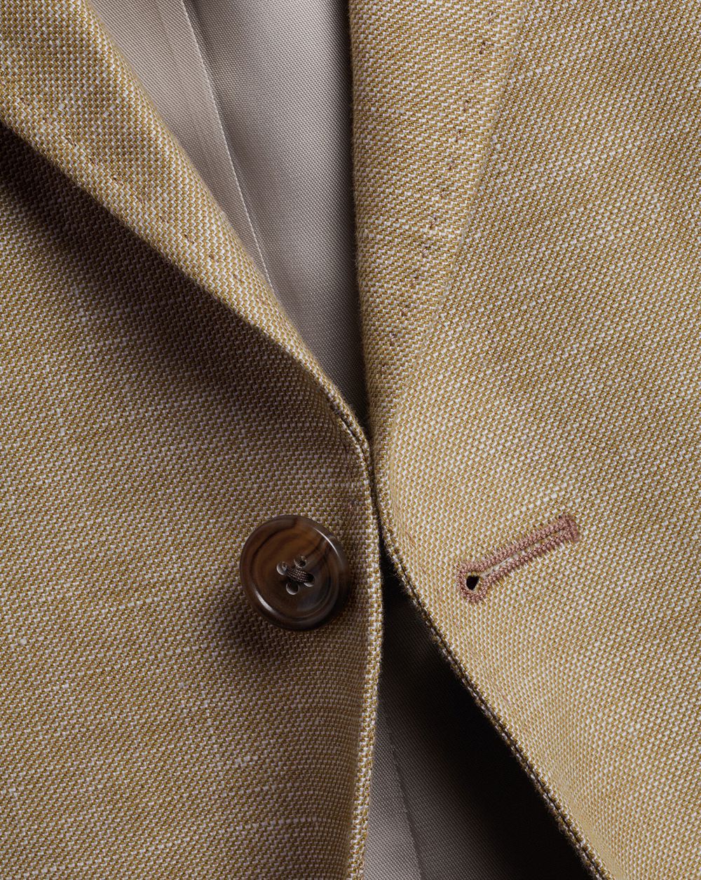 Taupe Charles Tyrwhitt Linen Cotton Jacket | MVGQYL-741