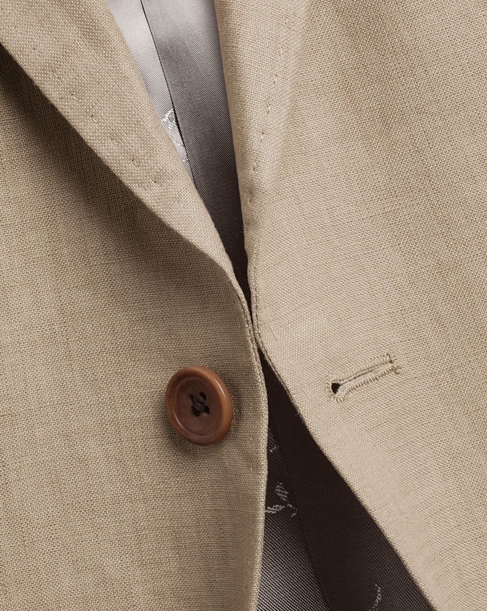 Taupe Charles Tyrwhitt Linen Jacket | PORCMS-901