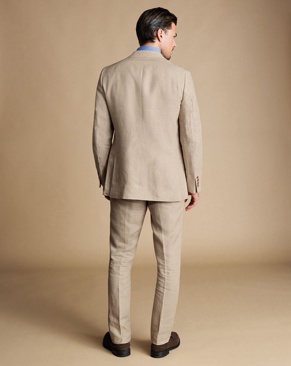 Taupe Charles Tyrwhitt Linen Jacket | PORCMS-901