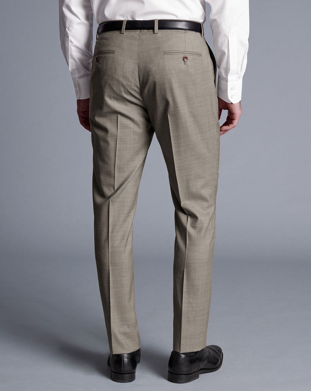 Taupe Charles Tyrwhitt Sharkskin Suit Pants | NGHESK-604