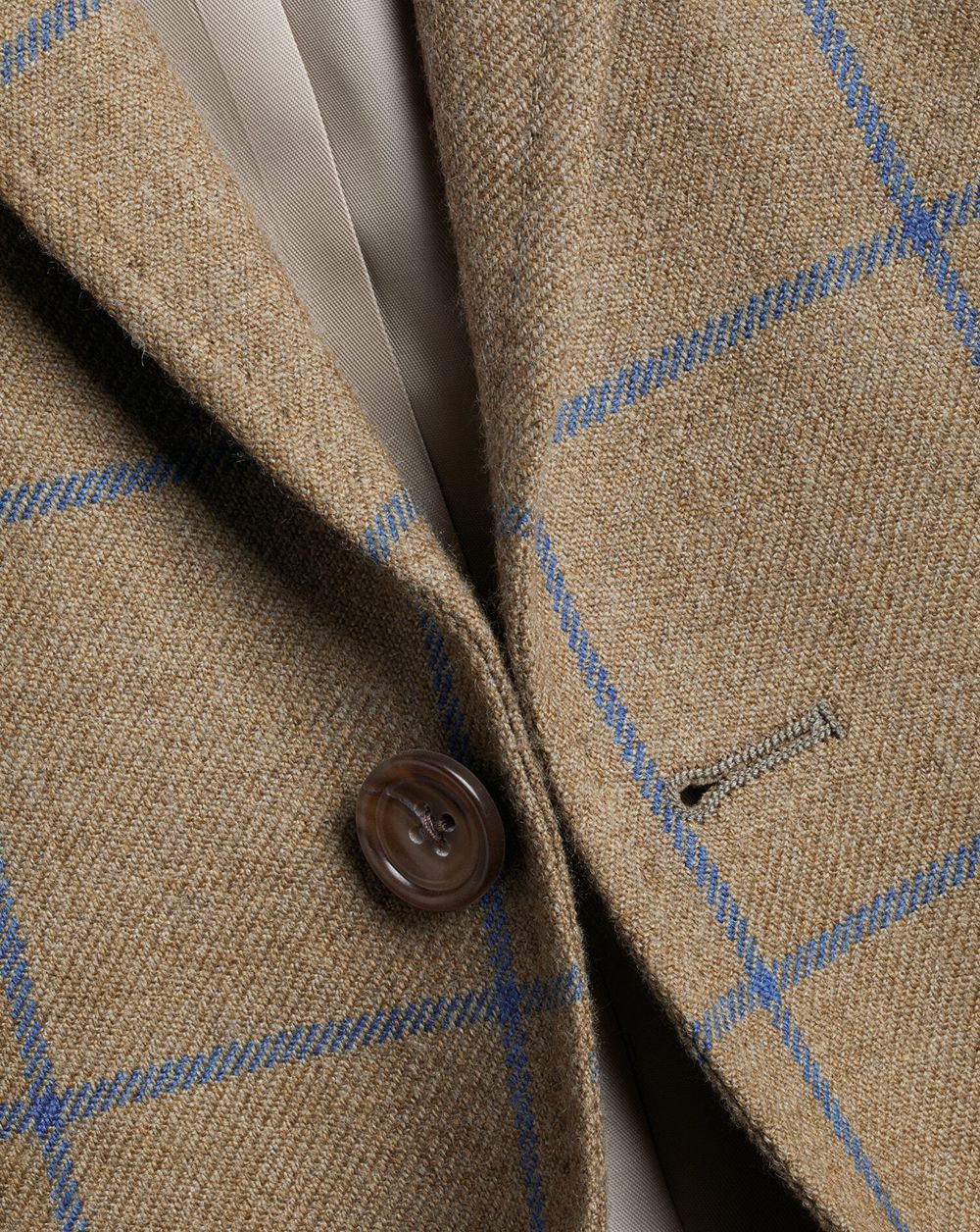 Taupe Charles Tyrwhitt Windowpane Wool Texture Jacket | RHNGOC-043