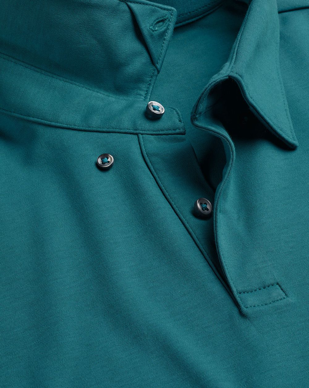 Teal Green Charles Tyrwhitt Smart Long Sleeve Jersey Polo | YNHUBL-031