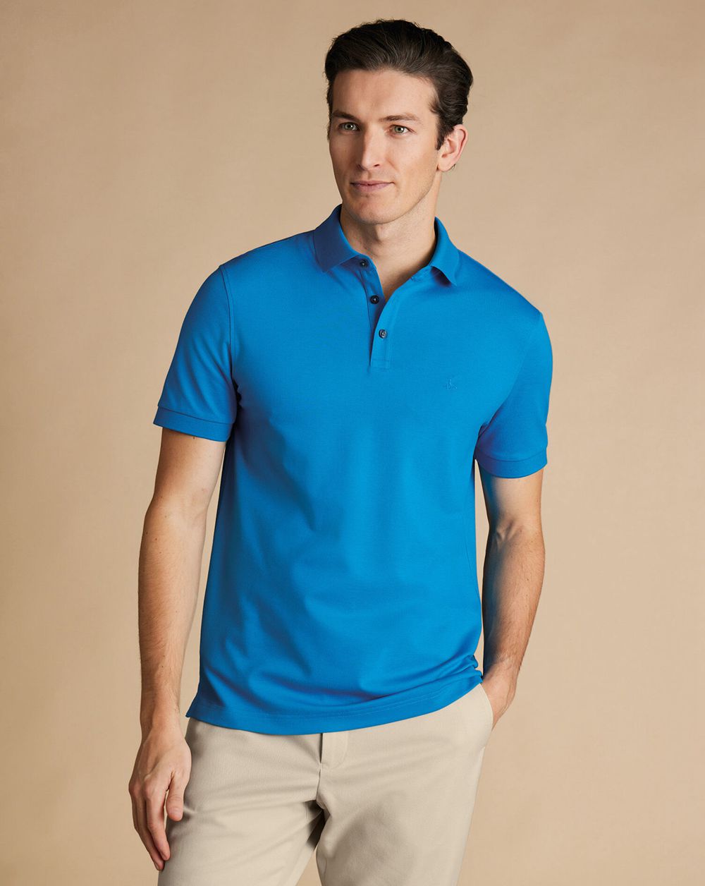 Turquoise Charles Tyrwhitt Tyrwhitt Pique Polo | RZJCOV-128