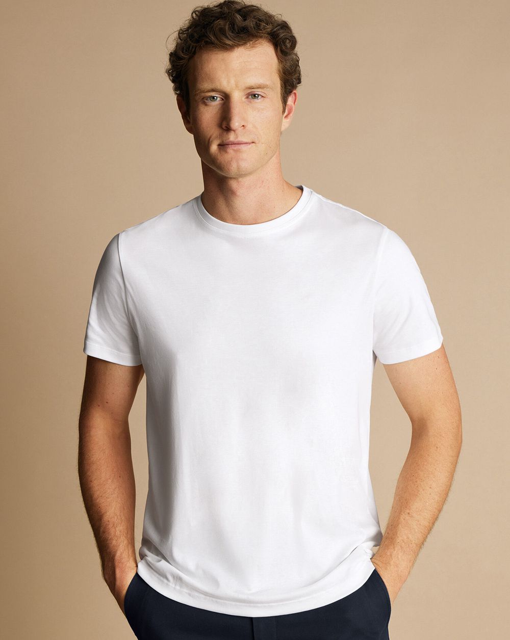 White Charles Tyrwhitt Cotton Tyrwhitt T-Shirt | JESRWM-402