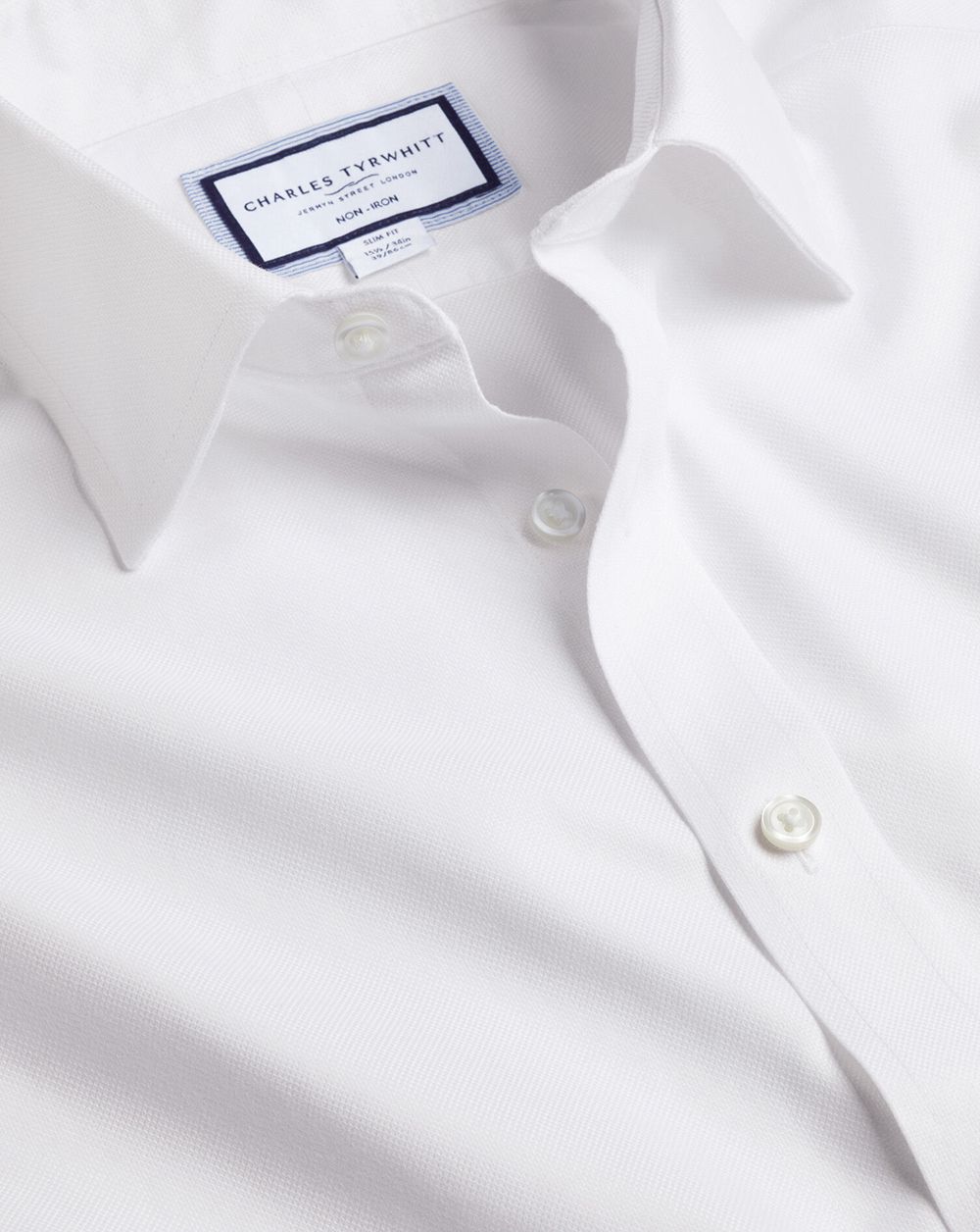 White Charles Tyrwhitt Non-Iron Royal Oxford Shirt | FQGBRL-074