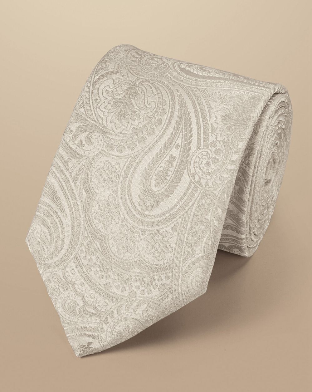 White Charles Tyrwhitt Paisley Silk Tie | BRXNPK-789