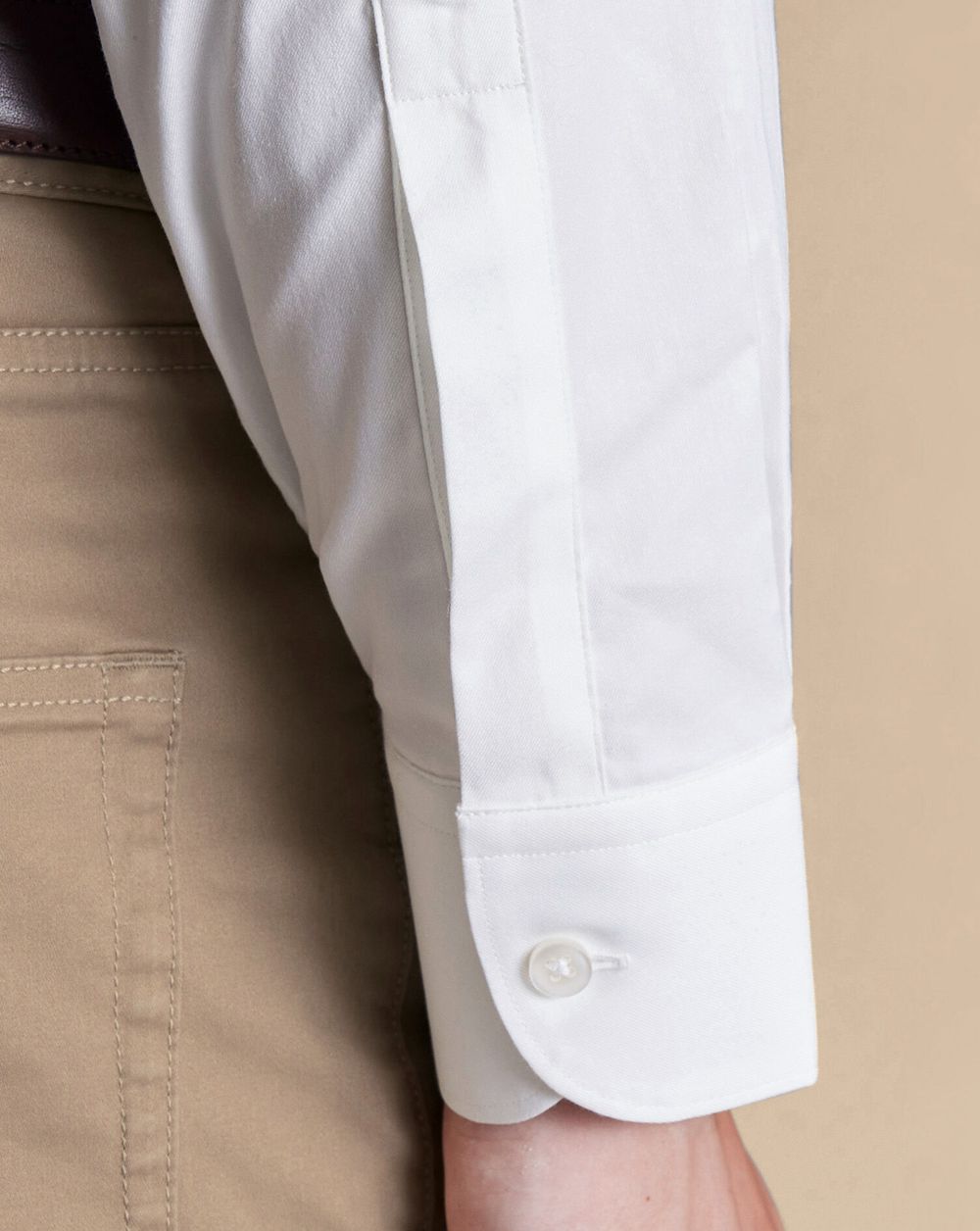 White Charles Tyrwhitt Semi-Spread Collar Non-Iron Stretch Twill Shirt | AZVSKR-231