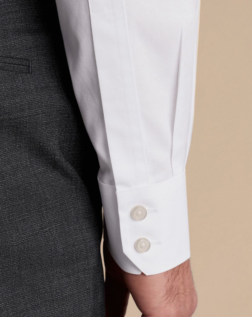 White Charles Tyrwhitt Spread Collar Non-Iron Poplin Shirt | ILWYGF-960