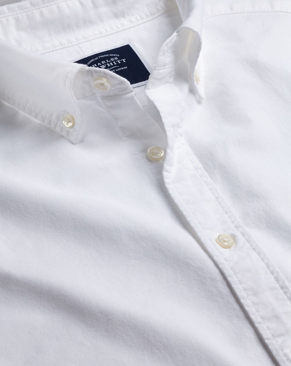 White Charles Tyrwhitt Washed Oxford Short Sleeve Shirt | QALXWV-942